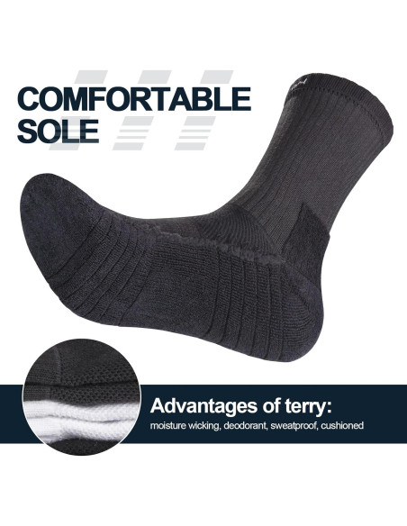 Calcetines de Entrenamiento YUEDGE para Mujeres - 5 Pares Negros