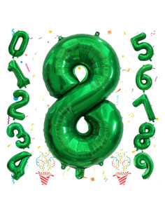 Globo Número 8 Verde Esmeralda 101,6 cm para Fiestas