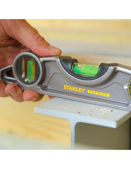 Nivel de burbuja Stanley FatMax Torpedo 25cm Aluminio Negro