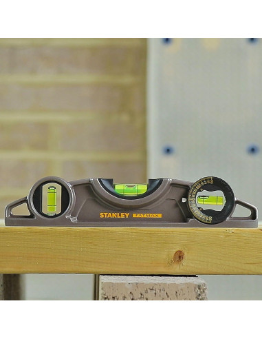 Nivel de burbuja Stanley FatMax Torpedo 25cm Aluminio Negro