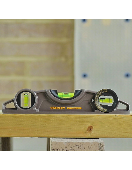 Nivel de burbuja Stanley FatMax Torpedo 25cm Aluminio Negro