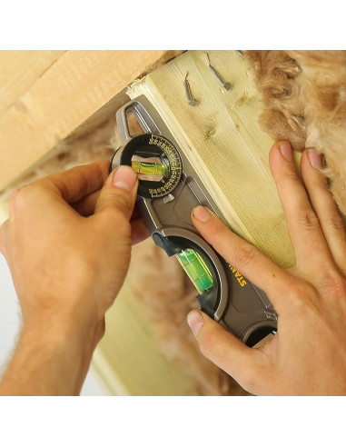 Nivel de burbuja Stanley FatMax Torpedo 25cm Aluminio Negro