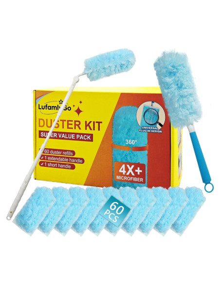 Kit Plumero Estático LufamlyGo 60 Recambios 360 Mango 0.91m