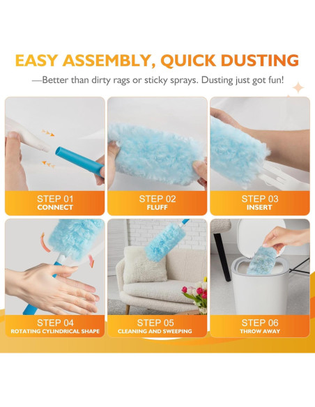 Kit Plumero Estático LufamlyGo 60 Recambios 360 Mango 0.91m