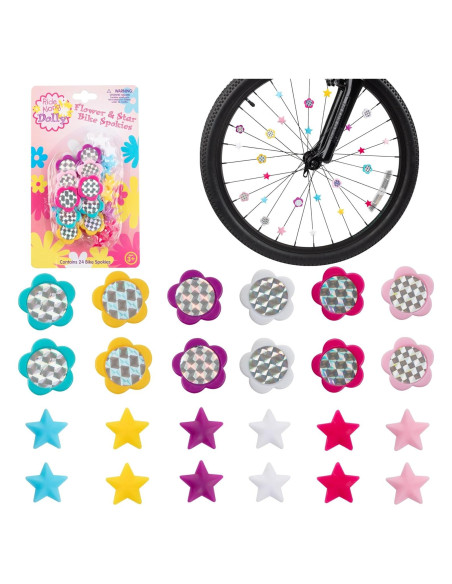 24 Adornos de Radios de Bicicleta Ride Along Dolly Multicolor