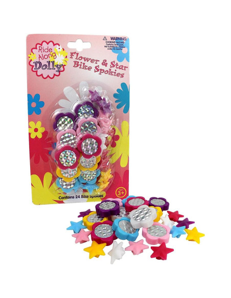 24 Adornos de Radios de Bicicleta Ride Along Dolly Multicolor