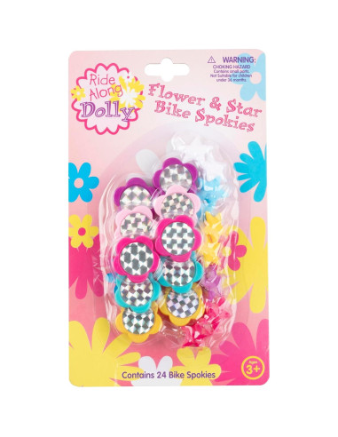 24 Adornos de Radios de Bicicleta Ride Along Dolly Multicolor