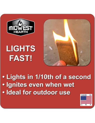 Cuadrados de Encendido Rápido Midwest Hearth - 144 Unidades