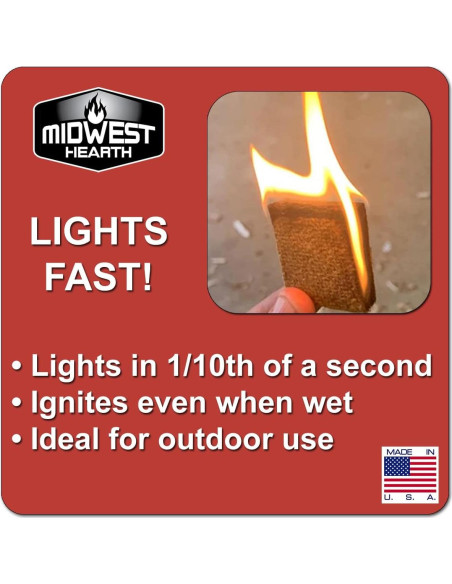 Cuadrados de Encendido Rápido Midwest Hearth - 144 Unidades