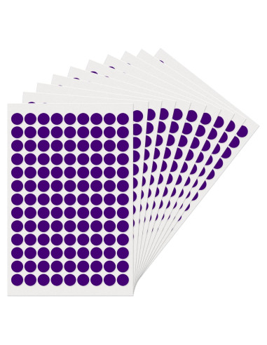 1170 Etiquetas Redondas Autoadhesivas YIKIADA 13 mm Púrpura