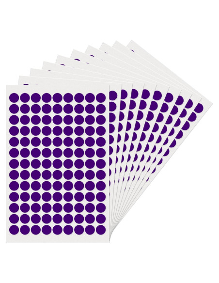 1170 Etiquetas Redondas Autoadhesivas YIKIADA 13 mm Púrpura