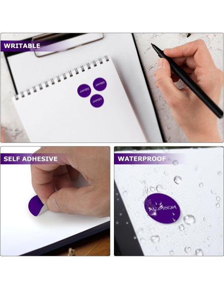 1170 Etiquetas Redondas Autoadhesivas YIKIADA 13 mm Púrpura