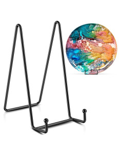 Soportes para Platos TR-LIFE 20 cm, Metal Negro, 2 Piezas