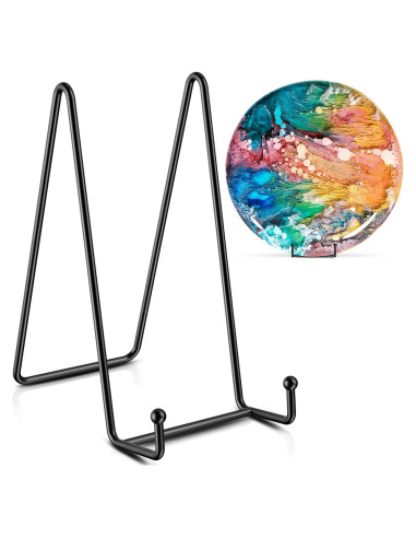 Soportes para Platos TR-LIFE 20 cm, Metal Negro, 2 Piezas