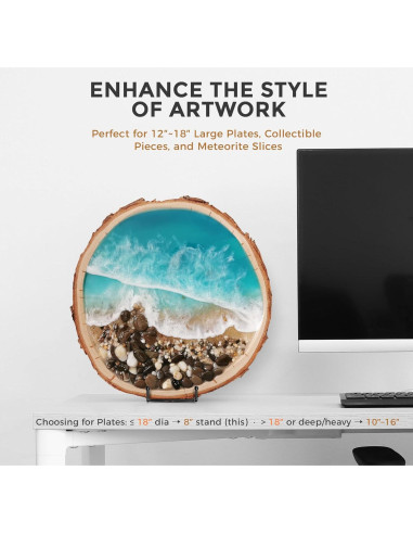 Soportes para Platos TR-LIFE 20 cm, Metal Negro, 2 Piezas