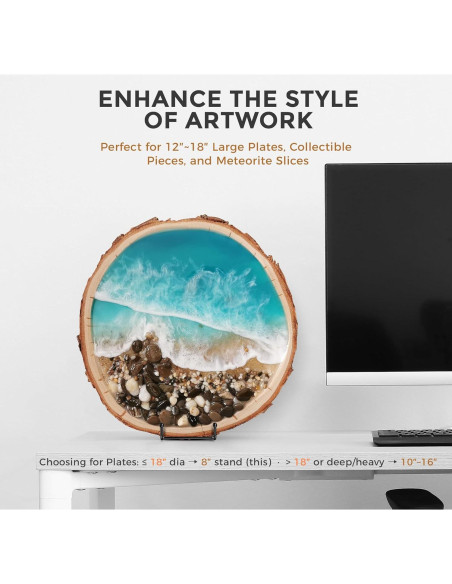 Soportes para Platos TR-LIFE 20 cm, Metal Negro, 2 Piezas