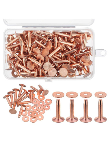 Juego de 50 Remaches de Cobre Hotop 19 mm para Cuero