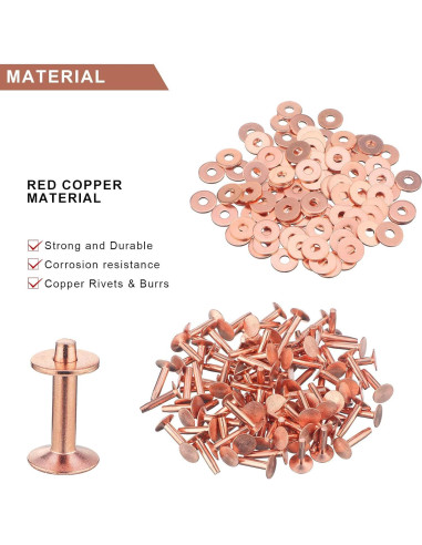 Juego de 50 Remaches de Cobre Hotop 19 mm para Cuero