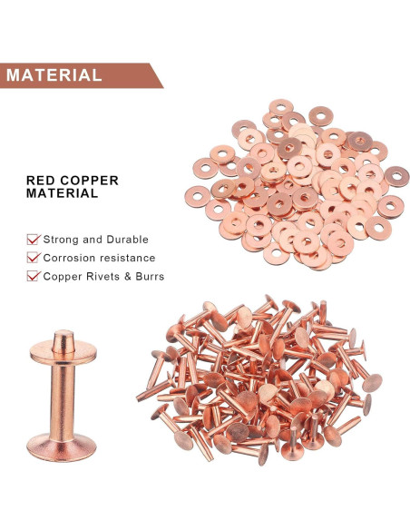 Juego de 50 Remaches de Cobre Hotop 19 mm para Cuero