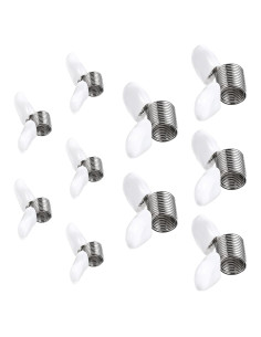 10 Abrazaderas para Perlas IANFAN con Mangos Blancos DIY