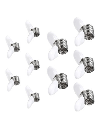 10 Abrazaderas para Perlas IANFAN con Mangos Blancos DIY