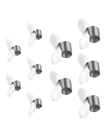 10 Abrazaderas para Perlas IANFAN con Mangos Blancos DIY