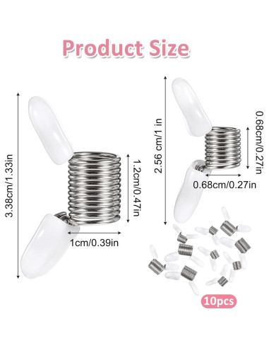 10 Abrazaderas para Perlas IANFAN con Mangos Blancos DIY