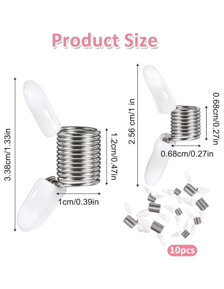 10 Abrazaderas para Perlas IANFAN con Mangos Blancos DIY