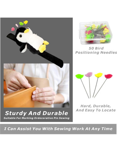 Kit de Costura Almohadilla Pingüino Wefadingla con 50 Agujas