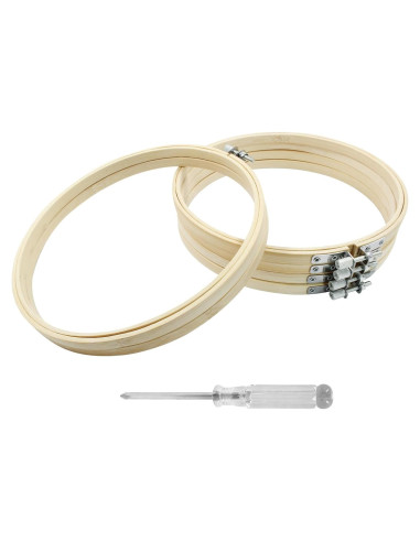 Aros de Bordado Biaungdo 20cm 6 Piezas de Bambú