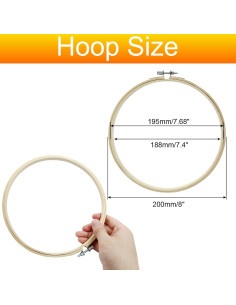 Aros de Bordado Biaungdo 20cm 6 Piezas de Bambú 2