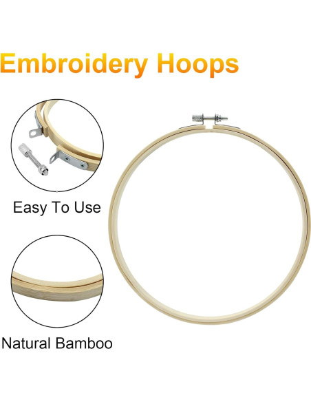 Aros de Bordado Biaungdo 20cm 6 Piezas de Bambú