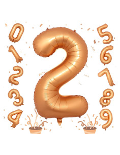 Globo de Cumpleaños Naranja 2 - 100 cm Autoinflable