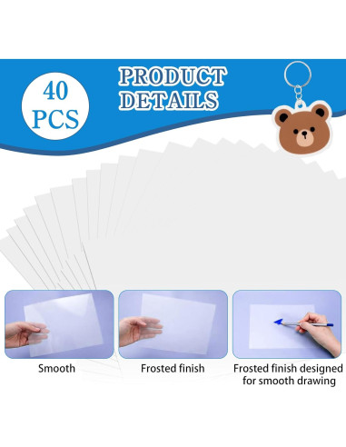 Kit Hojas de Plástico Retráctil LECEHIVO 40 Pcs DIY Arte