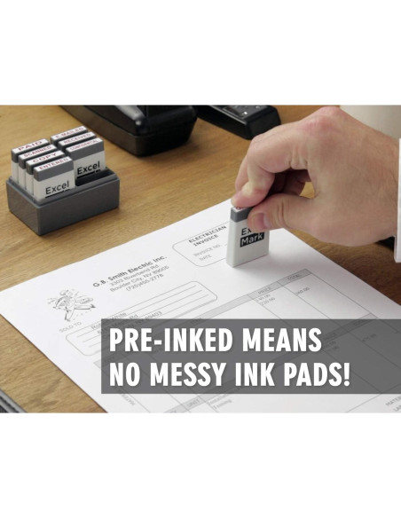 Conjunto de Sellos de Goma ExcelMark - 8 Piezas Tinta Roja