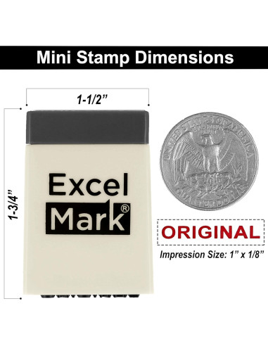 Conjunto de Sellos de Goma ExcelMark - 8 Piezas Tinta Roja