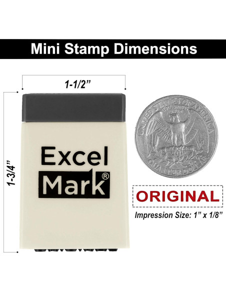 Conjunto de Sellos de Goma ExcelMark - 8 Piezas Tinta Roja