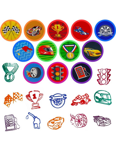 Sellos de Coche de Carreras Cinrobiye 24 Pcs para Niños