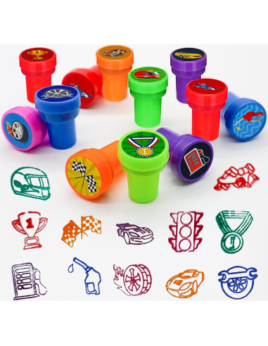 Sellos de Coche de Carreras Cinrobiye 24 Pcs para Niños