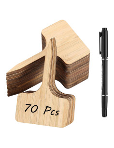 70 Etiquetas de Planta de Bambú CJFocus 6x10 cm Naturales