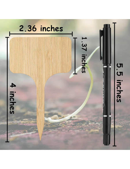 70 Etiquetas de Planta de Bambú CJFocus 6x10 cm Naturales