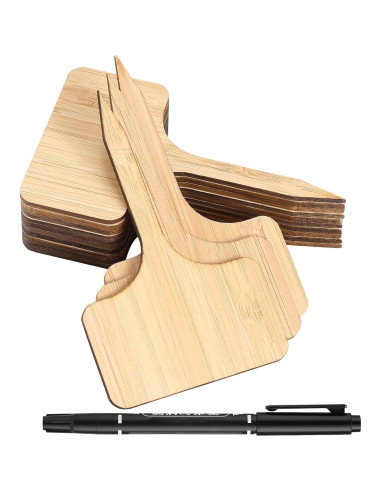 70 Etiquetas de Planta de Bambú CJFocus 6x10 cm Naturales