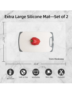 Paquete de 2 Tapetes de Silicona Treerit 60x40 cm Antideslizante 2