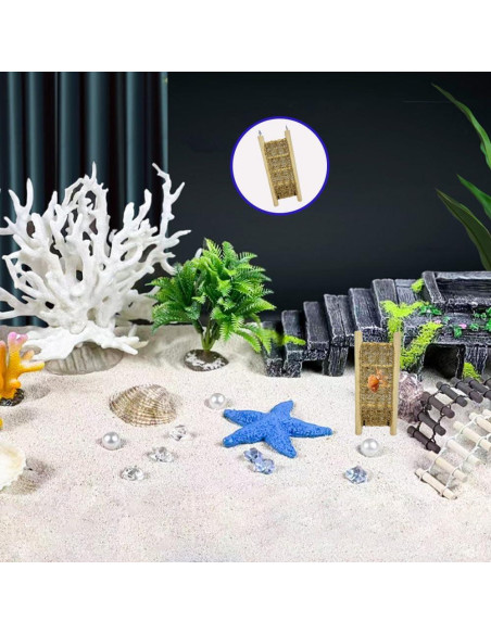 Escalera de Madera para Cangrejos Ermitaños TTBellok 22x8.5cm