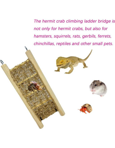 Escalera de Madera para Cangrejos Ermitaños TTBellok 22x8.5cm