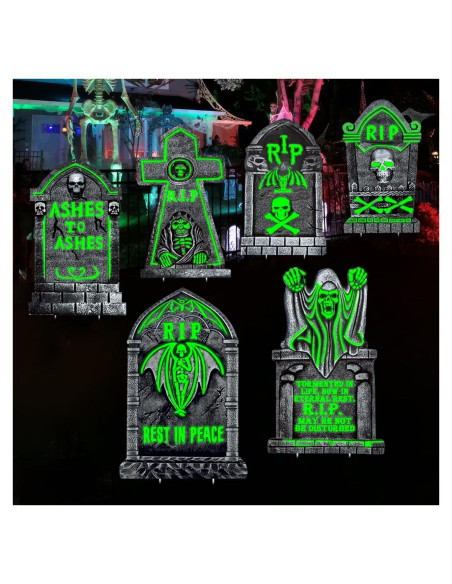 Decoración de Tumbas que Brillan en la Oscuridad CiniQy 6 Pcs