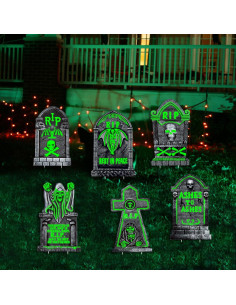 Decoración de Tumbas que Brillan en la Oscuridad CiniQy 6 Pcs 2