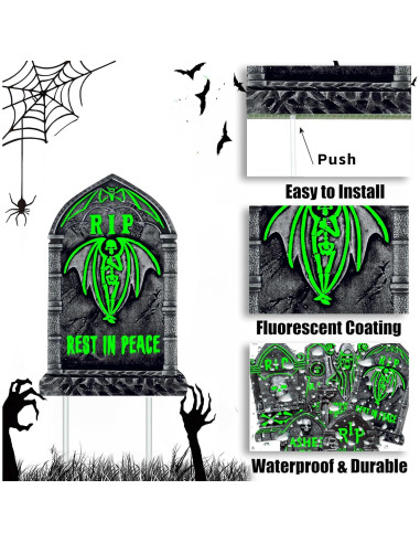 Decoración de Tumbas que Brillan en la Oscuridad CiniQy 6 Pcs