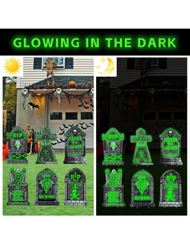 Decoración de Tumbas que Brillan en la Oscuridad CiniQy 6 Pcs