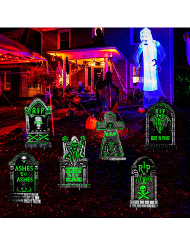 Decoración de Tumbas que Brillan en la Oscuridad CiniQy 6 Pcs